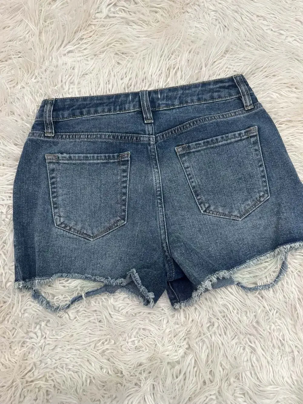 Judith March 5/27 Denim Shorts with Beaded Anchor Applique